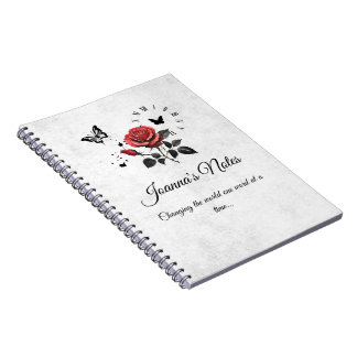 Caderno Espiral Notebook Rosa, Tinta e Tempo Personalizado