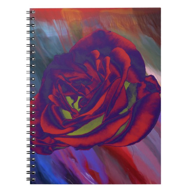 Caderno Espiral Notebook rosa vermelha (Frente)