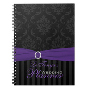 Caderno Espiral Notebook Roxo, Cinza, Damasco Preto Strike