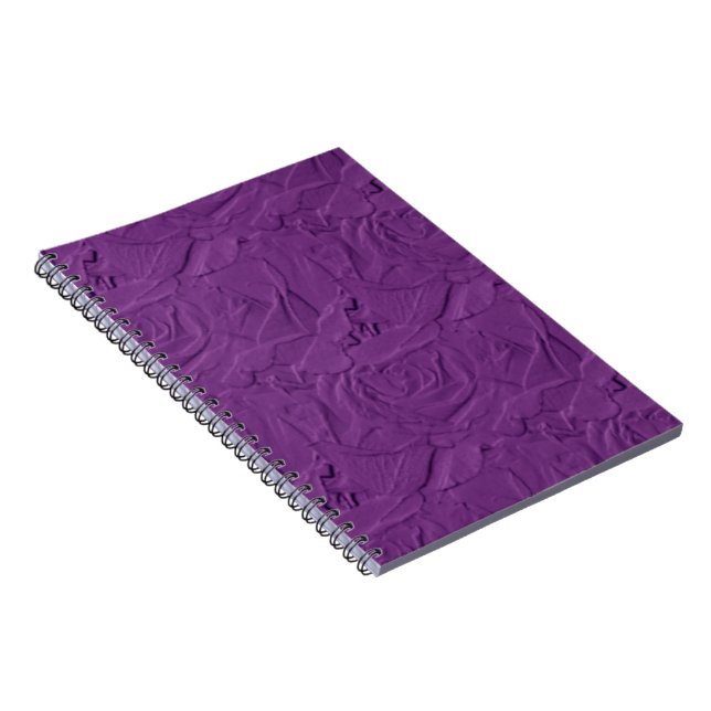 Caderno Espiral NOTEBOOK Roxo com Lavanda em relevo Rosa (Lado Direito)