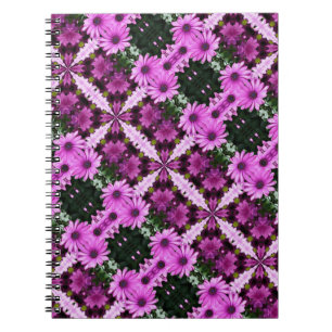 Caderno Espiral Notebook Roxo Daisy Flowy Abstrato
