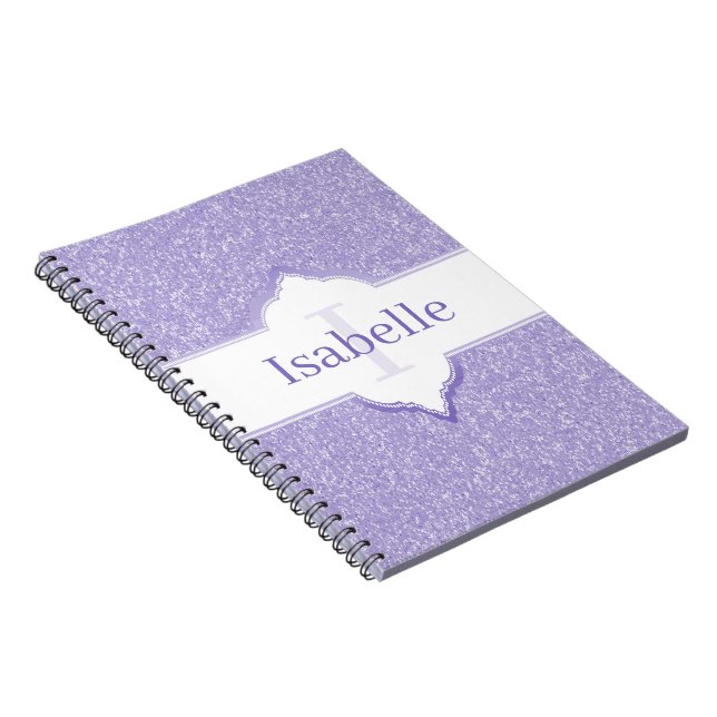 Caderno Espiral Notebook Roxo Glitter (Lado Direito)