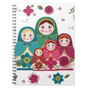 Caderno Espiral Notebook Russo Dolls