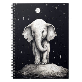 Caderno Espiral Notebook Sad Elephant Moon
