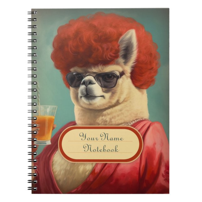 Caderno Espiral Notebook Sassy Vintage Funny Llama (Frente)