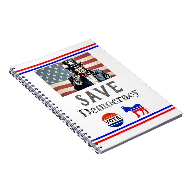 Caderno Espiral Notebook Save Democracy (Lado Direito)