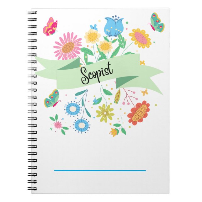 Caderno Espiral Notebook Scopist Primavera Floral (Frente)
