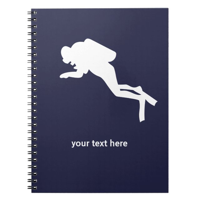 Caderno Espiral Notebook Scuba Diver Personalizado (Frente)