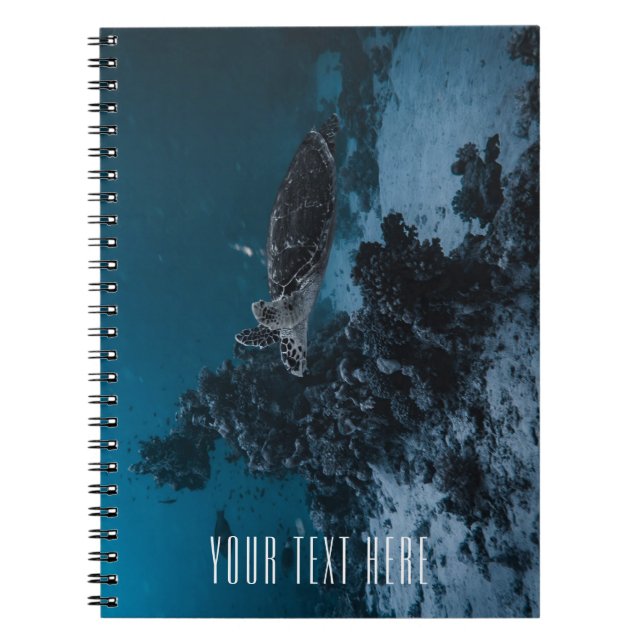 Caderno Espiral Notebook Sea Turtle Nature - Título Personalizado (Frente)