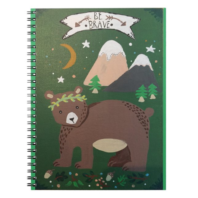 Caderno Espiral Notebook "Seja corajoso" (Frente)