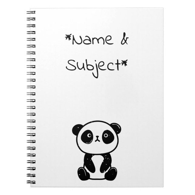 Caderno Espiral Notebook Sentado Panda Bear (Frente)