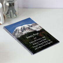 Notebook Serenity Prayer Mount Rainier Photo