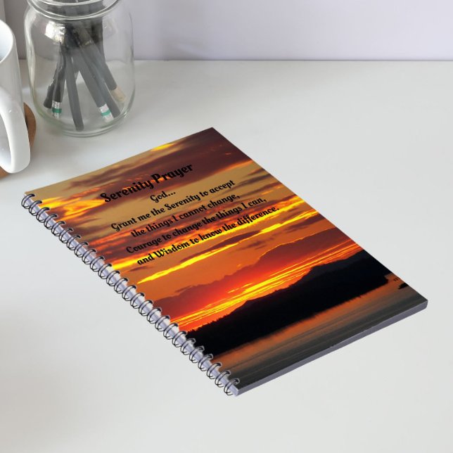 Caderno Espiral Notebook Serenity Prayer Orange Sunset (In Situ)