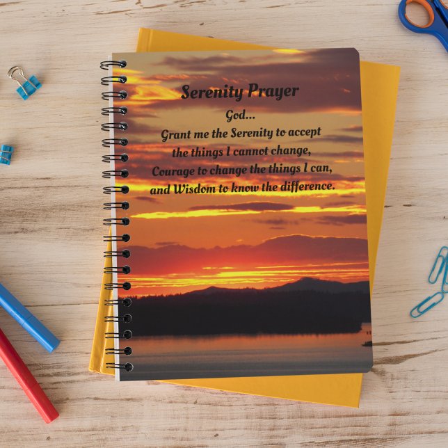 Caderno Espiral Notebook Serenity Prayer Orange Sunset (In Situ)
