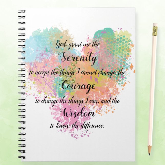 Caderno Espiral Notebook Serenity Prayer Watercolor (Criador carregado)
