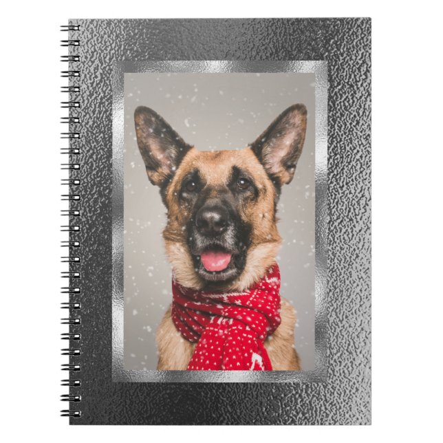 Caderno Espiral Notebook Silver Metallic Custom Photo Spiral (Frente)