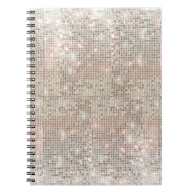 Caderno Espiral Notebook Silver Sequins (Frente)