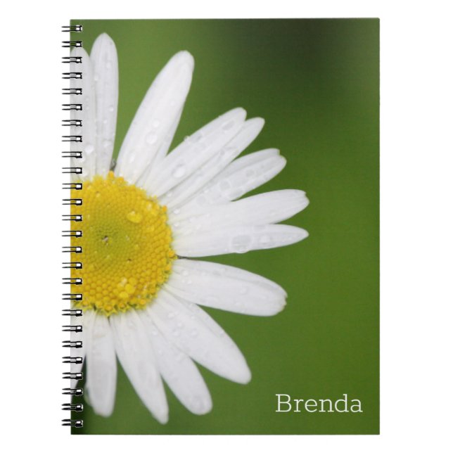 Caderno Espiral Notebook Simples de Flor de Margarida (Frente)