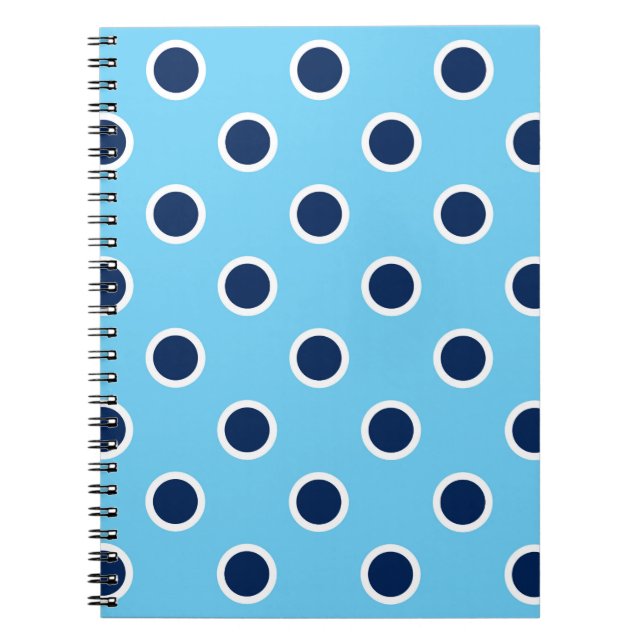 Caderno Espiral Notebook Sky Blue Spiral com Bolinhas Marinho (Frente)