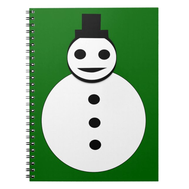 Caderno Espiral Notebook Snowman de Natal sorridente (Frente)