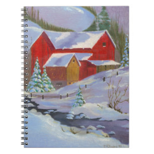 Caderno Espiral Notebook Snowy Winter Day