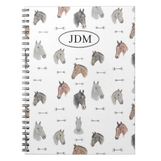 Caderno Espiral Notebook sobre cavalos e bits