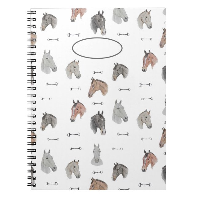 Caderno Espiral Notebook sobre cavalos e bits (Frente)