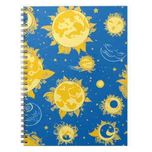 Caderno Espiral Notebook sol e lua