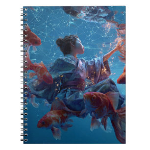 Caderno Espiral Notebook Sonho de Constelação de peixes