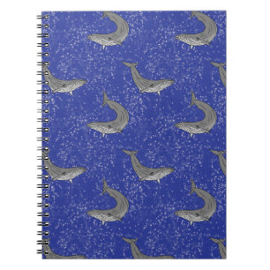 Caderno Espiral Notebook Space Whales Starry Sky Art Diário de bal