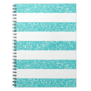 Caderno Espiral Notebook Sparkle Glitter Look Strips