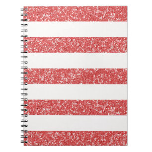 Caderno Espiral Notebook Sparkle Glitter Look Strips