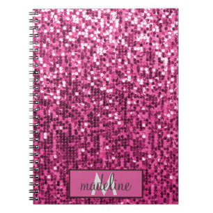 Caderno Espiral Notebook Sparkly com Sequência Líptica de PINK Mon