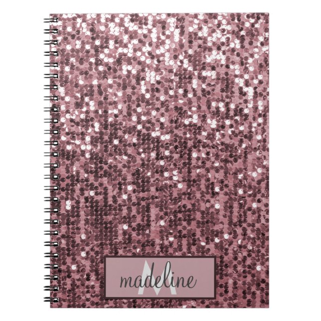 Caderno Espiral Notebook Sparkly com Sequência Luminosa Dourada Mo (Frente)
