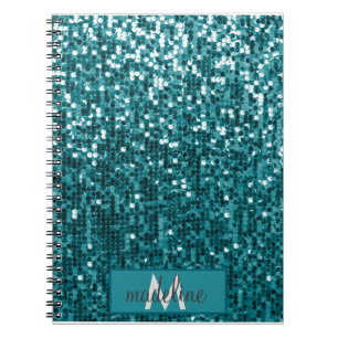 Caderno Espiral Notebook Sparkly Sequin com Sequência de Leitura M
