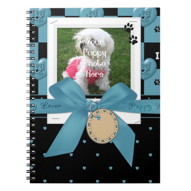 Caderno Espiral Notebook Spiral AZUL Puppy Lover (Frente)