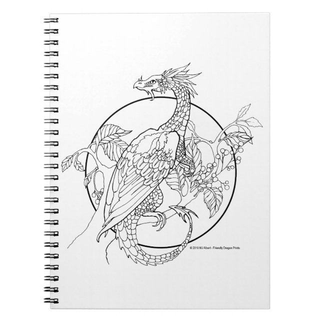 Caderno Espiral Notebook Spiral COLOR ME Fantasy Bird Dragon (Frente)