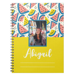 Caderno Espiral Notebook Spiral com padrão de fruta e foto