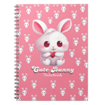 Notebook Spiral Cute Bunny
