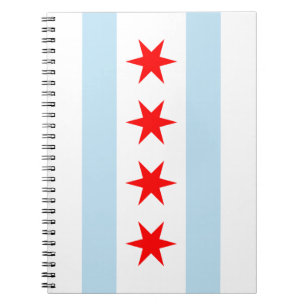 Caderno Espiral Notebook Spiral da bandeira de Chicago