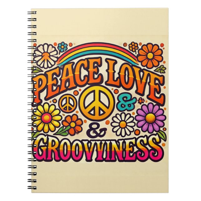 Caderno Espiral Notebook Spiral de Paz, Amor e Comovência (Frente)