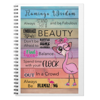 Caderno Espiral Notebook Spiral FLAMINGO WISDOM