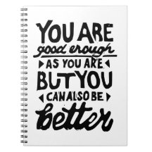 Notebook Spiral Lino Impressão de Cotação Motivaci