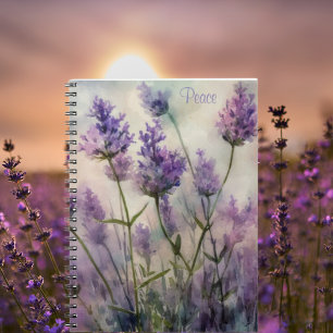 Caderno Espiral Notebook Spiral para Campos de Lavanda Tranquilos