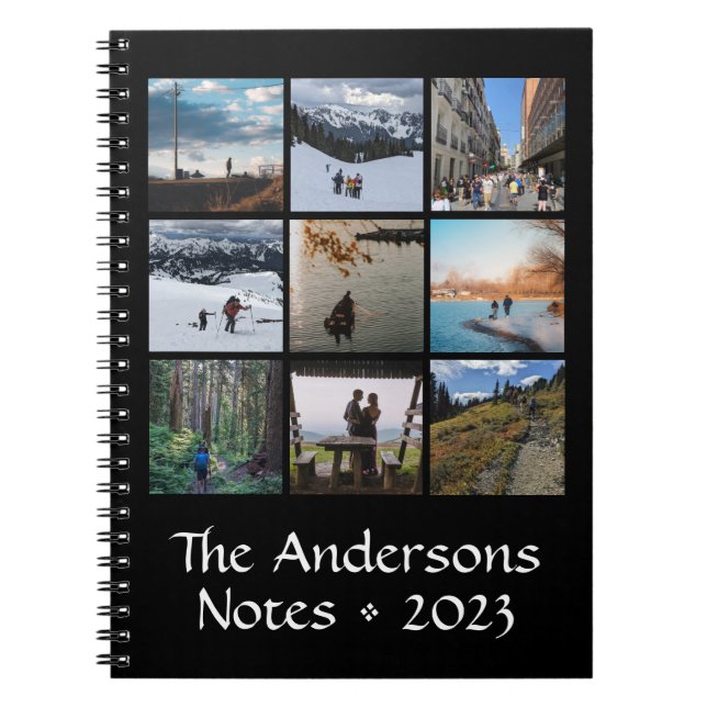 Caderno Espiral Notebook Spiral Personalizado de Colagem de Fotos  (Frente)