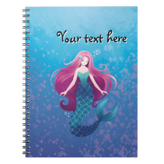Caderno Espiral Notebook Spiral Personalizado para Sereia do Mar b