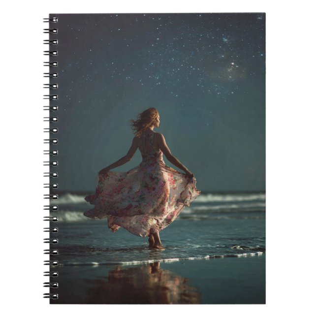 Caderno Espiral Notebook Starlion Ocean Dance Fluindo Vestido (Frente)