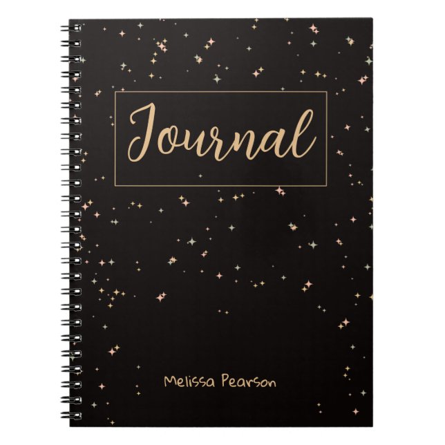 Caderno Espiral Notebook Stars Night Black Spiral (Frente)