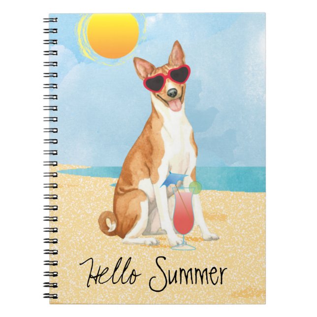 Caderno Espiral Notebook Summer Basenji (Frente)