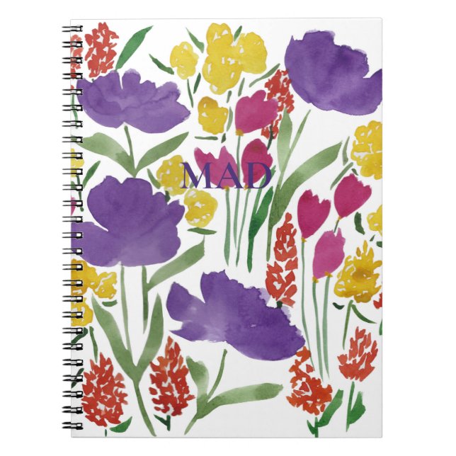 Caderno Espiral Notebook Summer Garden para personalizar (Frente)